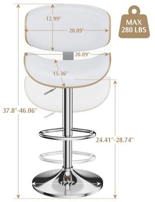 Salone da bar Arredamento da ristorante Altezza regolabile Scavi da bar girevoli con schienale e poggiapiedi