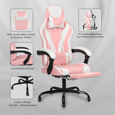 ALINUNU Tipo metallico video ergonomico sedia da gioco con poggiapiedi
