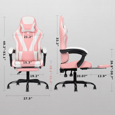 ALINUNU Tipo metallico video ergonomico sedia da gioco con poggiapiedi