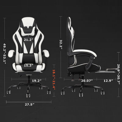 Sedia da gioco ergonomica in pelle sintetica con poggiapiedi ALINUNU