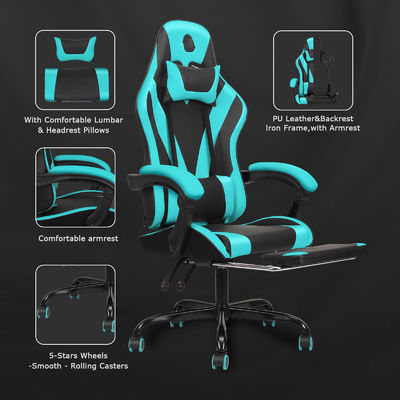 Moderno design video con schiena alta ergonomico sedia da gioco da corsa con poggiapiedi conveniente