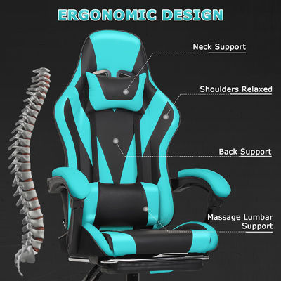 Moderno design video con schiena alta ergonomico sedia da gioco da corsa con poggiapiedi conveniente
