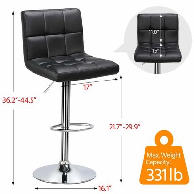 19.5&quot;D x 17&quot;W x 36.5&quot;H Modern Bar Stools con altezza regolabile e cuoio in PU girevole
