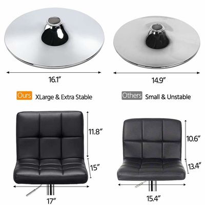 19.5&quot;D x 17&quot;W x 36.5&quot;H Modern Bar Stools con altezza regolabile e cuoio in PU girevole