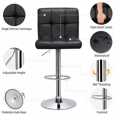 19.5&quot;D x 17&quot;W x 36.5&quot;H Modern Bar Stools con altezza regolabile e cuoio in PU girevole