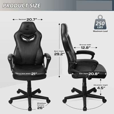 ALINUNU Direct Lumbal Support Racing Gaming Chair per adulti 21&quot;D x 25&quot;W x 43&quot;H