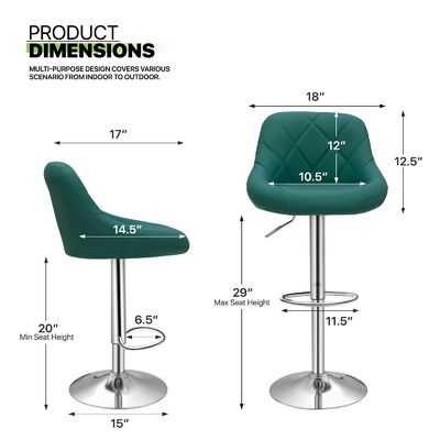 Modern Dining Bar Stool High Chair con regolabile altezza girante da ALINUNU