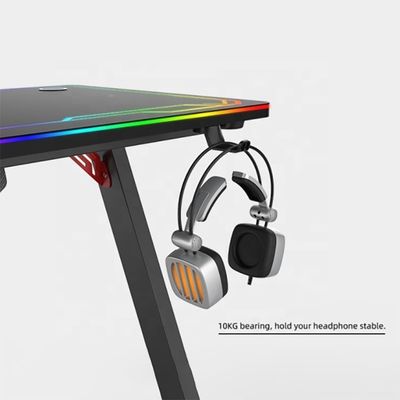 Tavolo per computer per mobili commerciali con sistema di illuminazione RGB e design regolabile