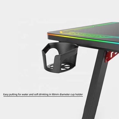 Tavolo per computer per mobili commerciali con sistema di illuminazione RGB e design regolabile
