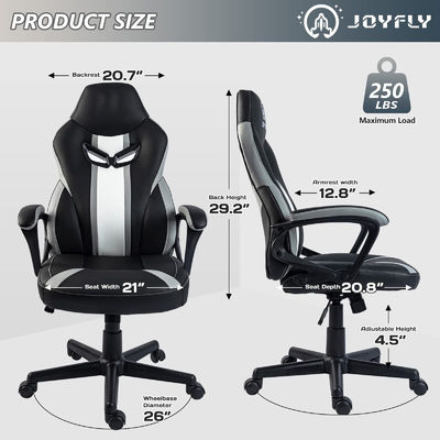 Moderna sedia giratoria ergonomica da corsa con supporto lombare regolabile