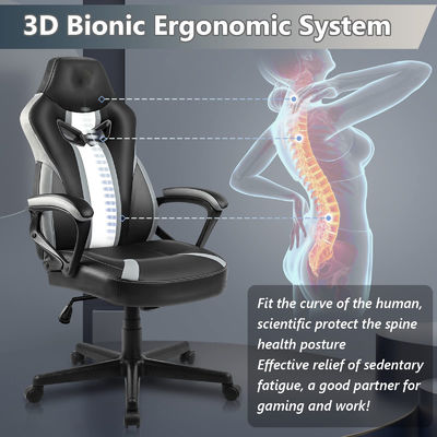 Moderna sedia giratoria ergonomica da corsa con supporto lombare regolabile