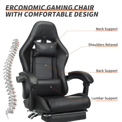 Sedile da gioco regolabile in altezza con supporto lombare e poggiapiedi colore personalizzato