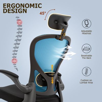 Funzione girevole e braccia flessibili Sedile ergonomica per ufficio a domicilio con regolazione dell'altezza