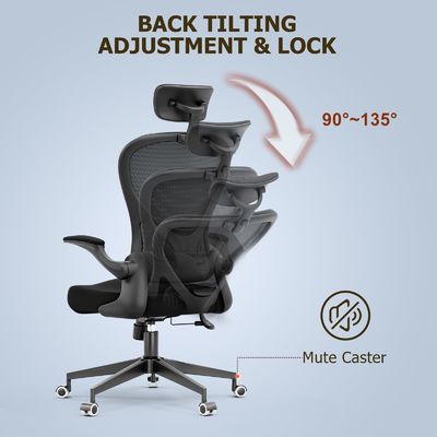 Funzione girevole e braccia flessibili Sedile ergonomica per ufficio a domicilio con regolazione dell'altezza