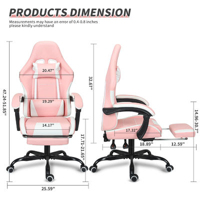 ALINUNU Gaming Chair personalizzabile in altezza regolabile con supporto lombare e poggiapiedi