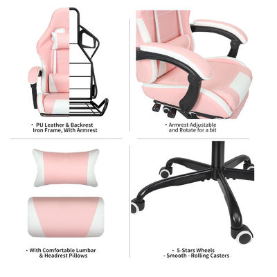 ALINUNU Gaming Chair personalizzabile in altezza regolabile con supporto lombare e poggiapiedi