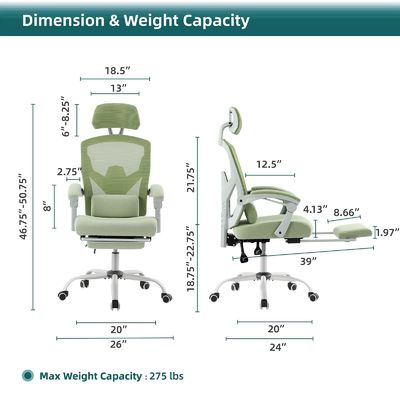 27.56&quot;D x 18.5&quot;W x 47.8&quot;H Back Mesh Rolling Swivel Chair per ergonomia di ufficio