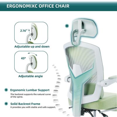 27.56&quot;D x 18.5&quot;W x 47.8&quot;H Back Mesh Rolling Swivel Chair per ergonomia di ufficio