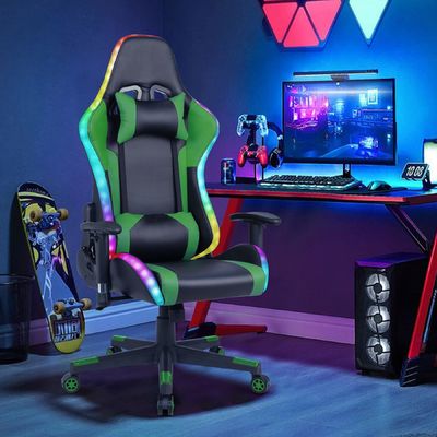 Sedia da gioco ALINUNU con barra di luce a LED e funzione di massaggio Peso 39.02 libbre