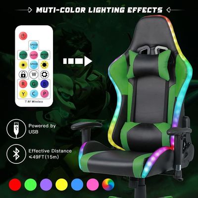 Sedia da gioco ALINUNU con barra di luce a LED e funzione di massaggio Peso 39.02 libbre