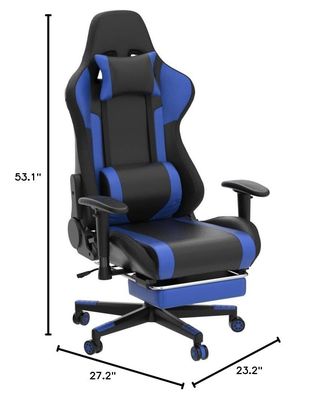 Sedile girevole per giochi RGB in pelle a colori personalizzati con barra luminosa a LED e funzione di massaggio