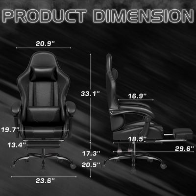Colorato personalizzato Ergonomic High Back Computer Massaggio Sedile da gioco con poggiapiedi