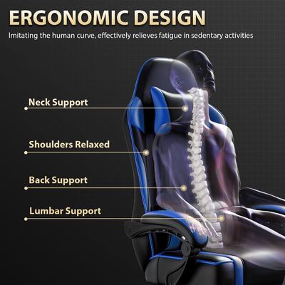 ALINUNU 2024 PC Racing Gaming Chair Regolabile Legno Reclining e poggiapiedi inclusi