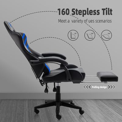 Sedile da gioco per computer ergonomica con schiena alta con supporto lombare e pelle sintetica