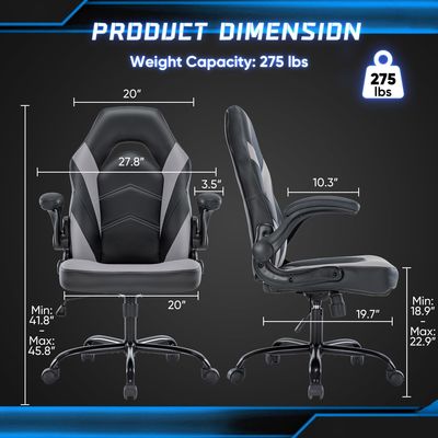 Sedile da gioco ergonomico regolabile in altezza, sedile da ufficio per computer in tessuto, per videogiochi