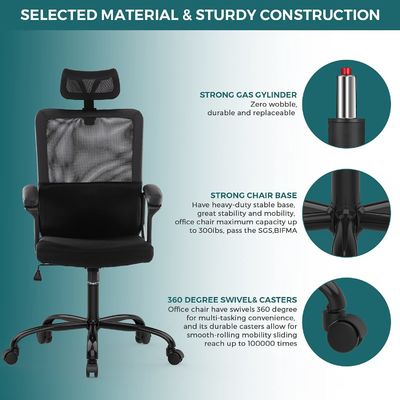 Poltrona per computer per ufficio a domicilio a maglia ergonomica con colore personalizzato e rotolamento rotante