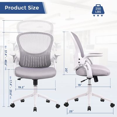 Sedia per computer a maglia di nylon diretto con braccioli morbidi e supporto lombare imbottito