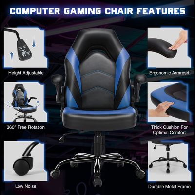 Sedia da gioco per computer a 360 giri con regolazione dell'altezza e funzione di poltrona disponibile