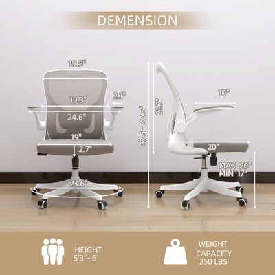 Home Office Scrivania e sedia reticolare Scaletta posteriore con supporto lombare altezza regolabile