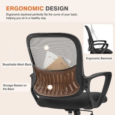 Tavole e sedie di ufficio ergonomiche regolabili Sedie a maglia con comodi braccioli