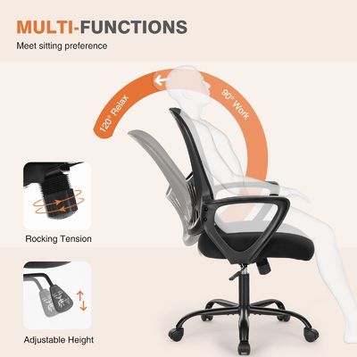 Tavole e sedie di ufficio ergonomiche regolabili Sedie a maglia con comodi braccioli