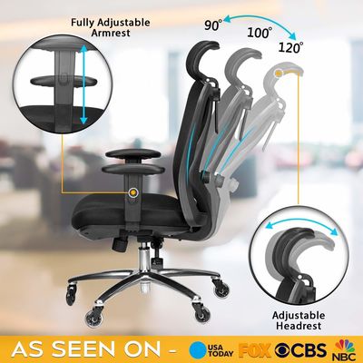 Poltrone di sedile ingrossato Poltrona di scrivania per computer ergonomica per la casa con appoggio lombare per la testa e braccioli