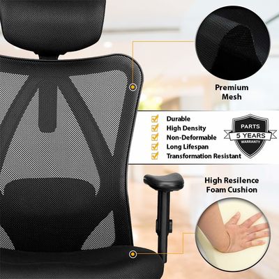 Poltrone di sedile ingrossato Poltrona di scrivania per computer ergonomica per la casa con appoggio lombare per la testa e braccioli