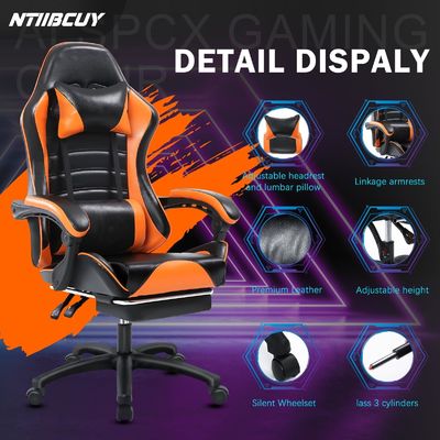 ALINUNU Sedile da gioco ergonomico per adulti per poggiapiedi Sedile girevole in pelle sintetica