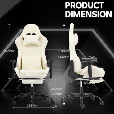 Personalizza Home Office Ergonomic Gaming Chair con altezza e poggiapiedi regolabili