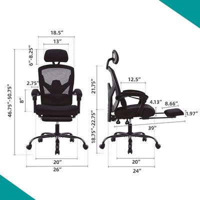 Imballaggio postale Sedie ergonomiche per ufficio con schienale Sedie reticolate con supporto lombare