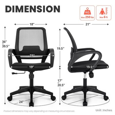 Poltrona per computer con supporto lombare regolabile ergonomico