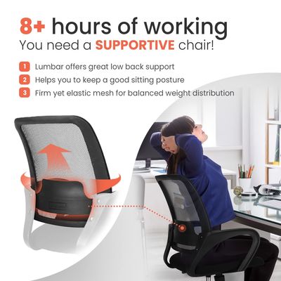 Poltrona per computer con supporto lombare regolabile ergonomico
