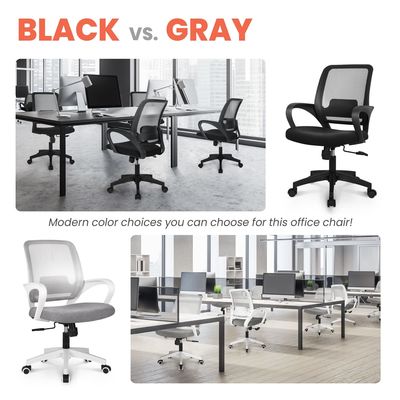 Sedile per computer a maglia ergonomica con supporto girante e lombare regolabile