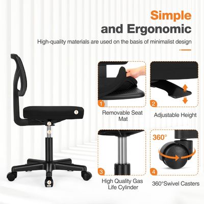 Scrivania e sedia ergonomica per ufficio a domicilio a schiena bassa con cuscino lombare in colore personalizzato