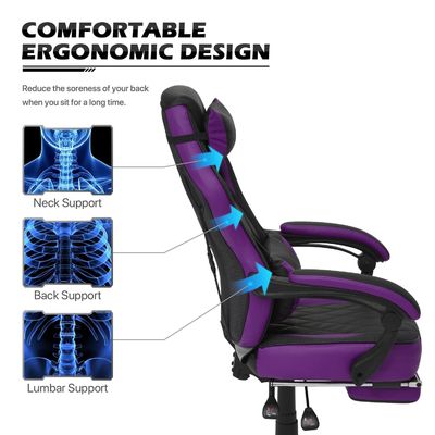 Racing Style PU Leather Gaming Chair Ergonomic Design Foam Seat Materiale di ALINUNU