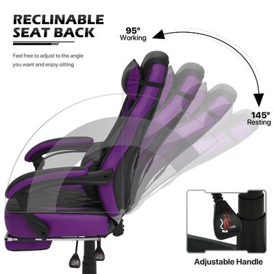 Racing Style PU Leather Gaming Chair Ergonomic Design Foam Seat Materiale di ALINUNU