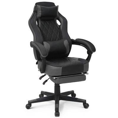 Sedile girevole ALINUNU PU Sedile da gioco in pelle con 360 giri/ regolazione in altezza/ reclinatore