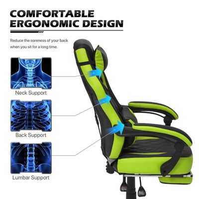 Poltrona da gioco in PU in stile da corsa ergonomico Poltrona per computer con design moderno