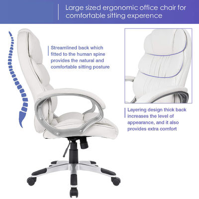 36.3lb High Back Computer Desk Chair con braccioli imbottiti e altezza regolabile