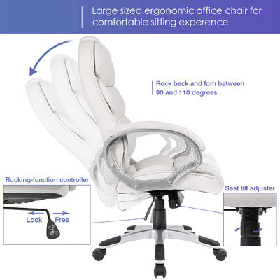 36.3lb High Back Computer Desk Chair con braccioli imbottiti e altezza regolabile